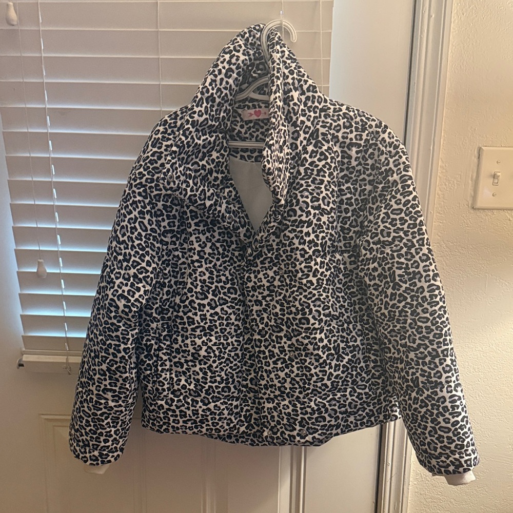 Buddy Love Leopard Print Puffer Jacket
